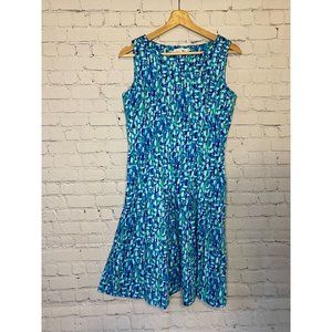 Calvin Klein Blue Green Sleeveless Dress Size 6